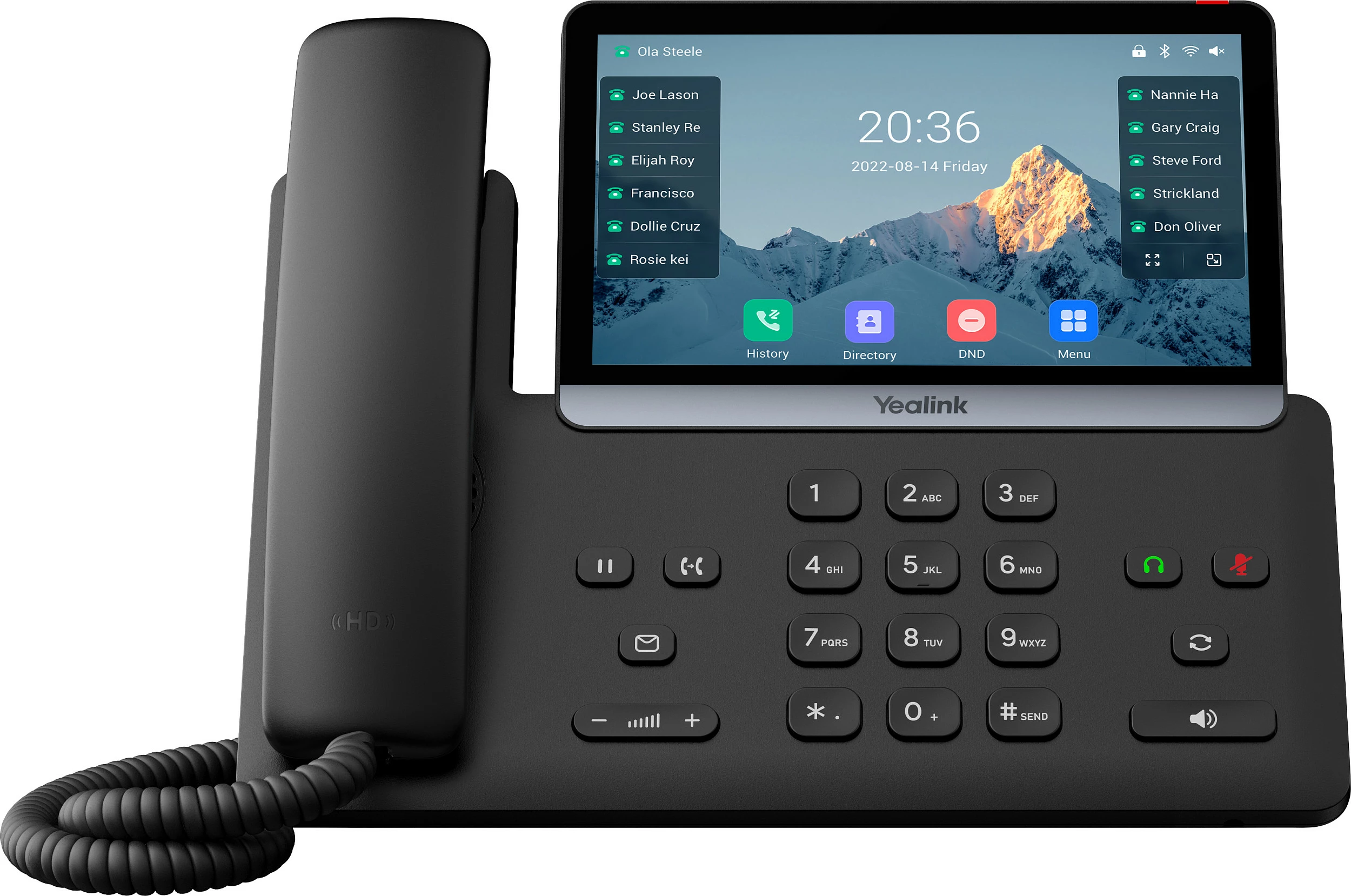 Telefon VoIP Yealink SIP-T77U, ekran me prekje 7", Gigabit Ethernet, PoE, i zi