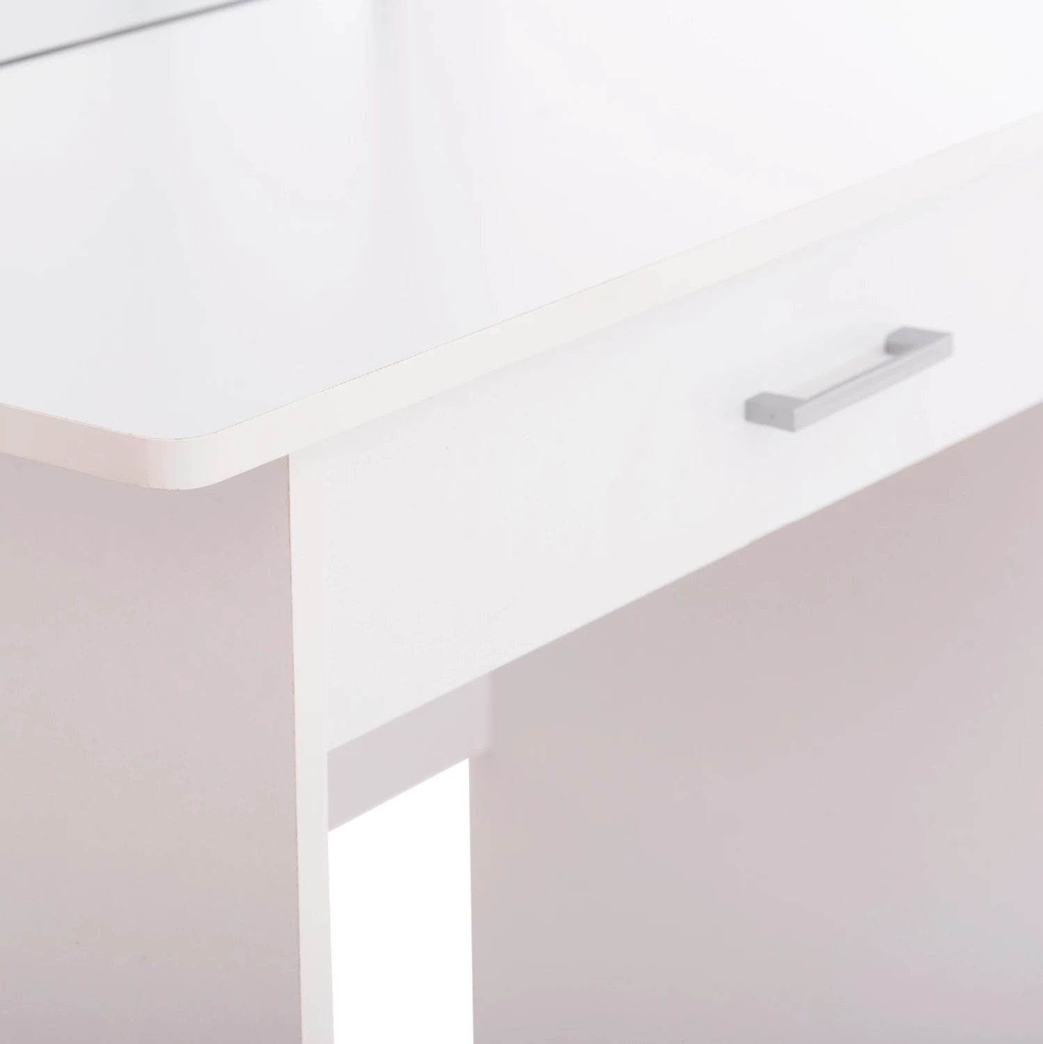 Set tavolinë grimi me pasqyrë dhe karrige CRYSTEL, 74x39x155H cm, e bardhë