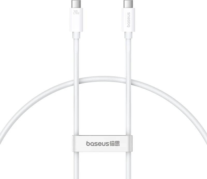 Kabëll USB C në USB C Baseus Superior, 1 m, 240 W, Bardhë