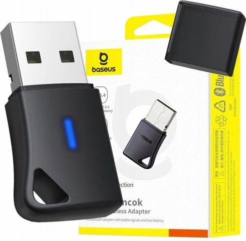 Adapter Bluetooth USB Baseus Encok BA04+ BT 5.4, USB-A, 20 m, deri 5 pajisje, i zi