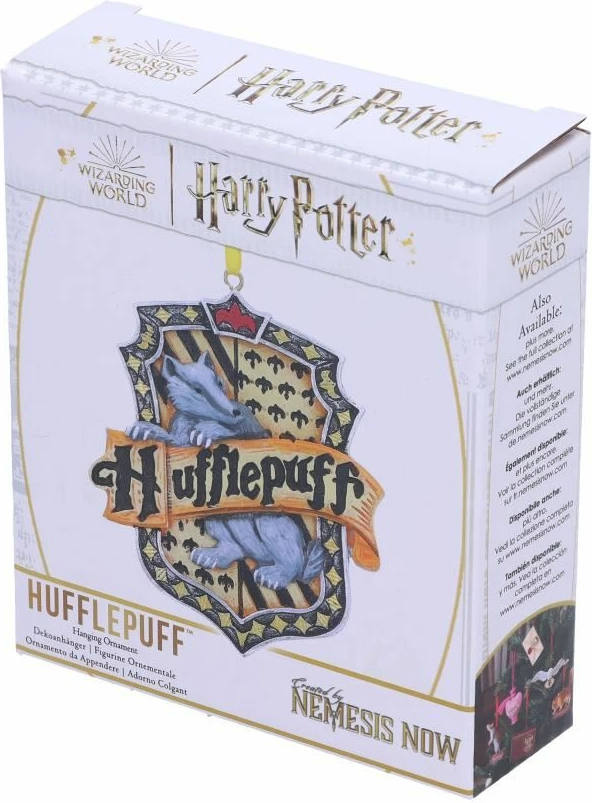 Ornament varës NEMESIS NOW Harry Potter Hufflepuff Crest, resin, e verdhë/zi