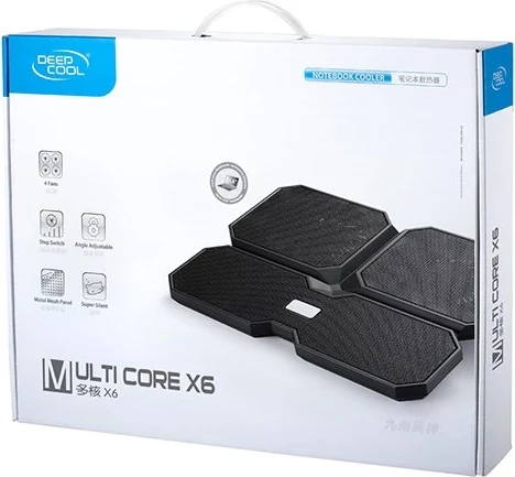 Pllaka ftohëse për laptop DEEPCOOL MULTI CORE X6, 15.6 inç, e zezë