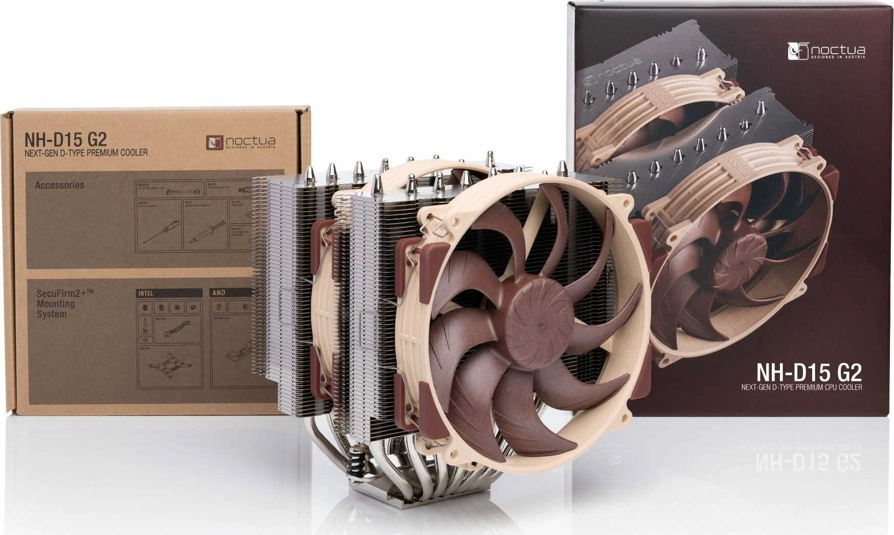 Ftohës CPU Noctua NH-D15 G2 LBC, 2x140mm PWM, 1500rpm, Intel 115x/1200/1700/1851 & AMD AM4/AM5, kafe/bezhe