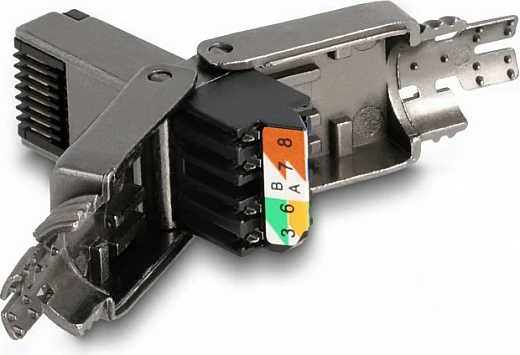 Konektor RJ45 DeLOCK Cat8.1, toolfree, STP U/FTP, mashkull, i drejtë, i zi