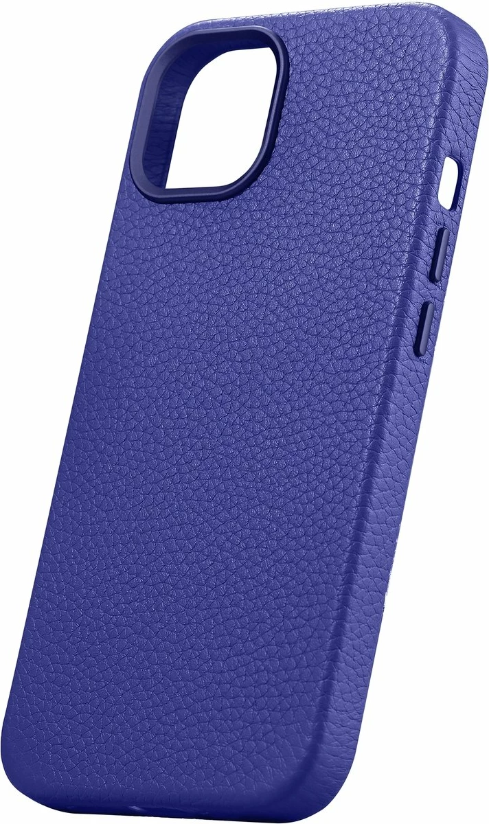 Mbështjellës iCarer Litchi Premium për iPhone 14 me MagSafe, Lëkurë, Blu e errët