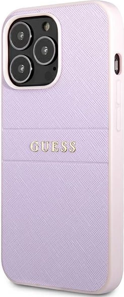 Mbështjellës Guess GUHCP13LPSASBPU për iPhone 13/13 Pro 6.1", Saffiano Hot Stamp & Metal Logo, vjollcë