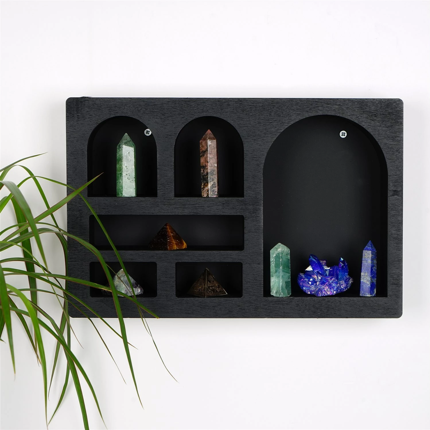 Raft muri, dru i fortë, ngjyrë e zezë, Skye Decor, Cry003-S