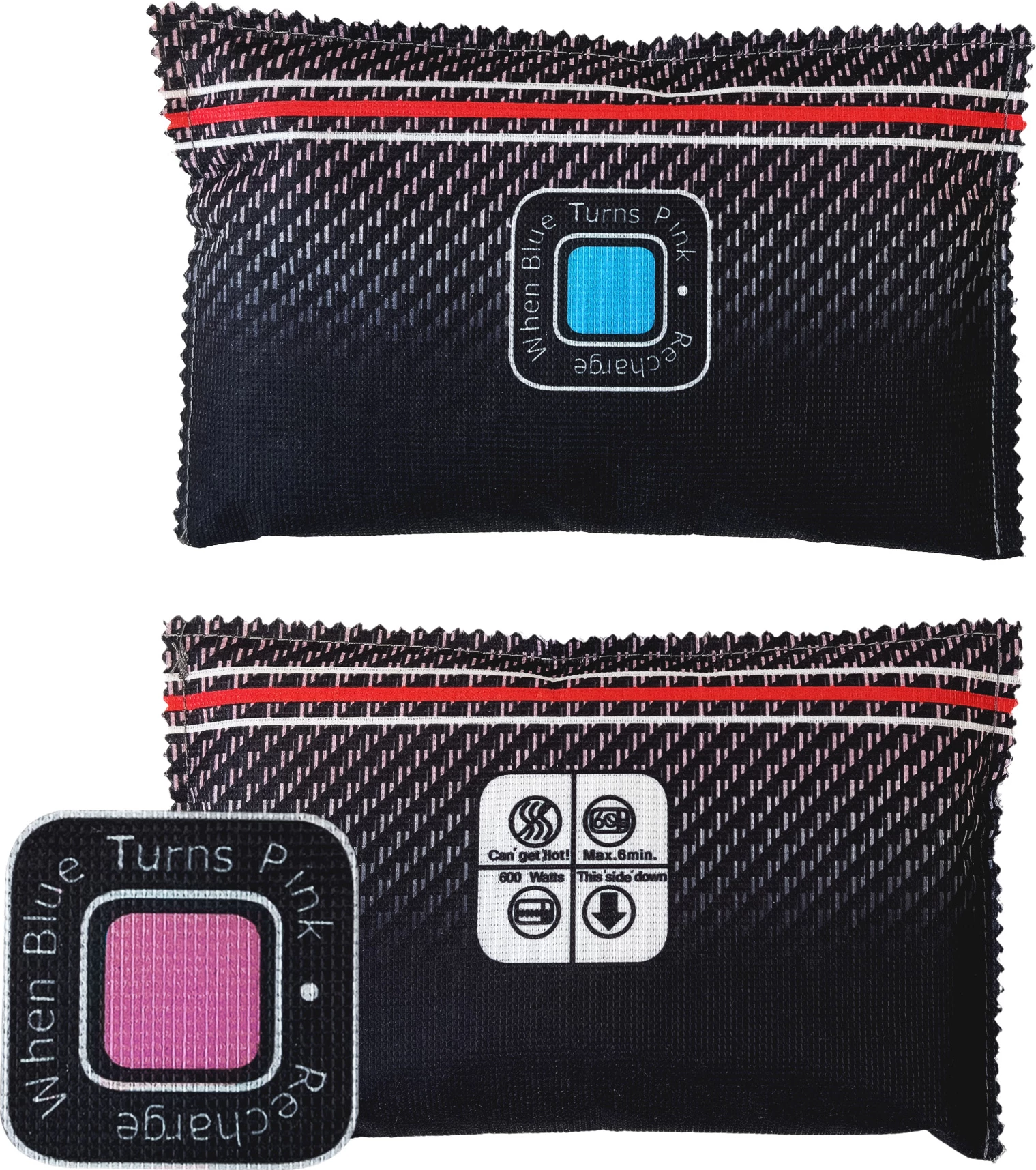 Absorbues lagështie dhe erërave për veturë, Hurtel, 500 g, me tregues ngjyre, ripërdorshëm, fibër karboni bambuje, i zi