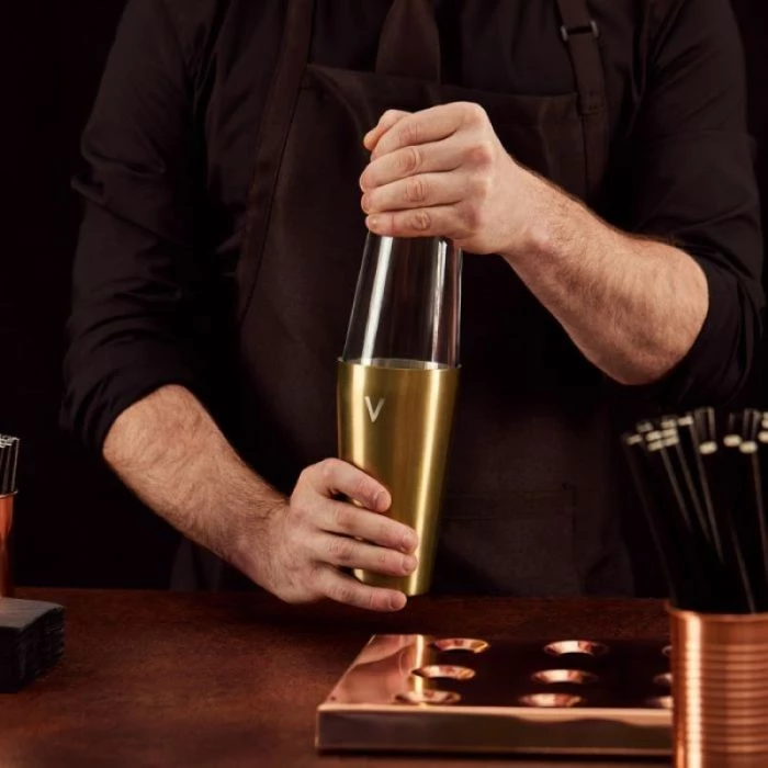 Set për kokteje Vonshef Boston Shaker 550ml, 6 copë, ari