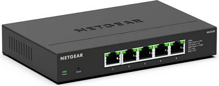 Switch NETGEAR MS305E, 5 porta 2.5G Multi-Gigabit, metal, fanless, montim në mur, i zi