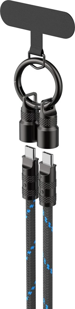 Kabllo karikimi USB C në USB C Havit CB6340, 1.2m, e zezë/blu