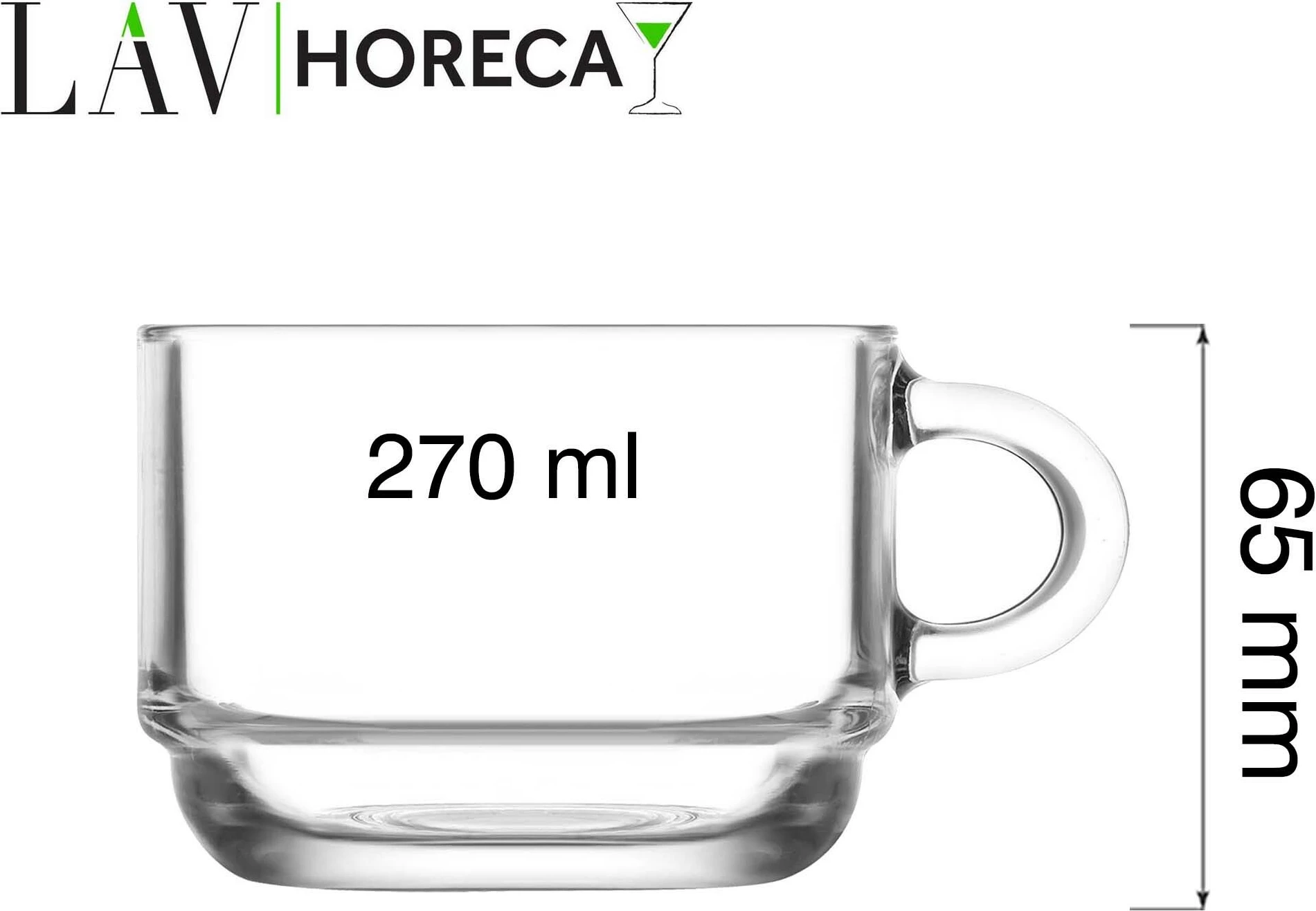 Filxhan qelqi LAV Cambridge 270 ml transparent, set 12 copë