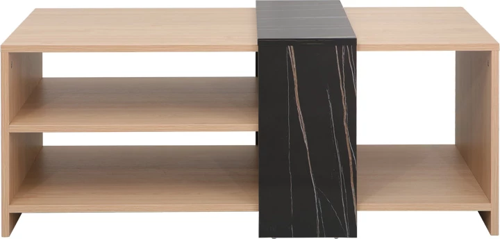 Tavolinë kafeje Cozeto, ngjyrë natyrale, pamje mermeri, 100x53x41.5cm