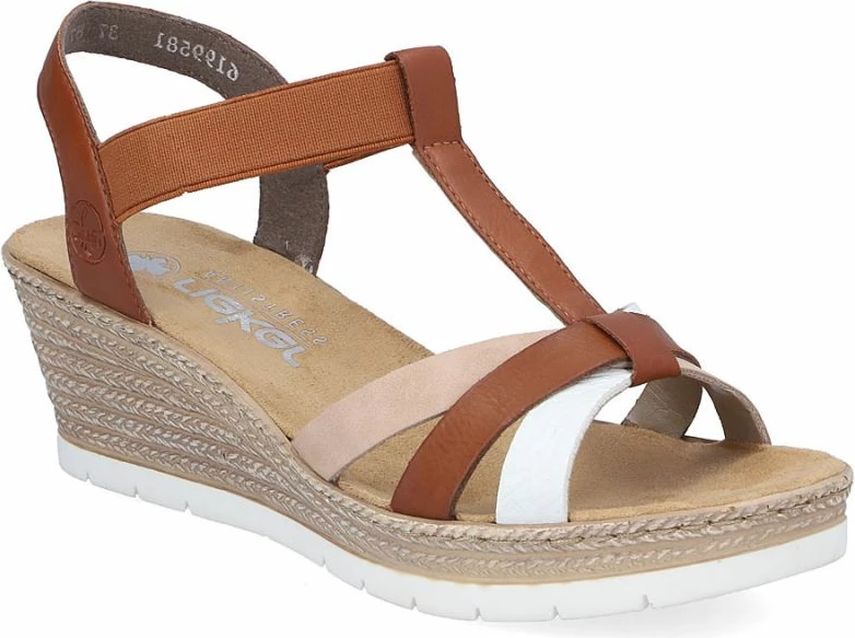Sandale platforme femra Rieker 61995-81, kafe [Madhësia: 42]