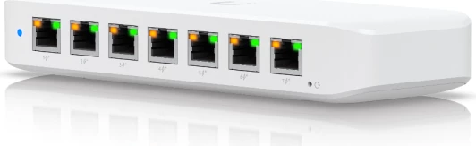 Switch Ubiquiti USW-Ultra-60W, 8x 1GbE, 7x PoE+, hyrje PoE++, 60W, i bardhë