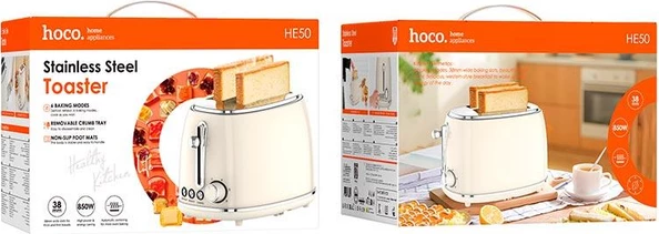 Toaster HOCO Retro HE50 850W, i bardhë