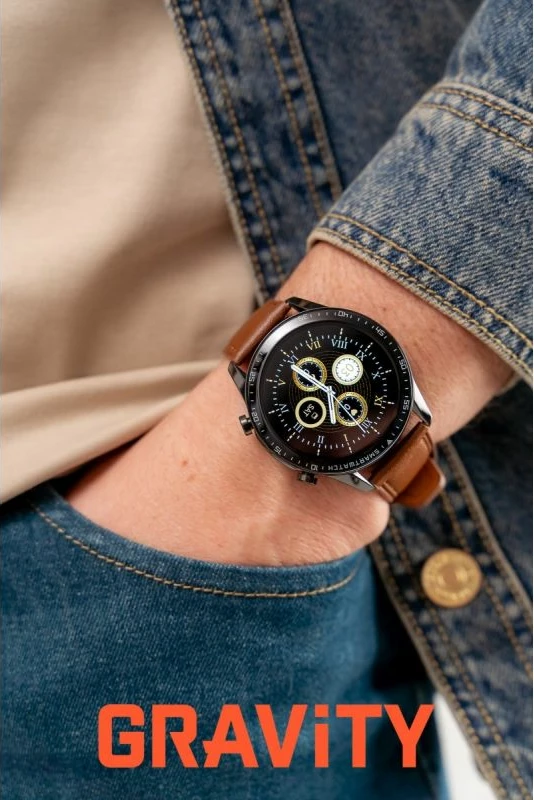 Smartwatch Gravity GT10-4, dy rripa, e zezë