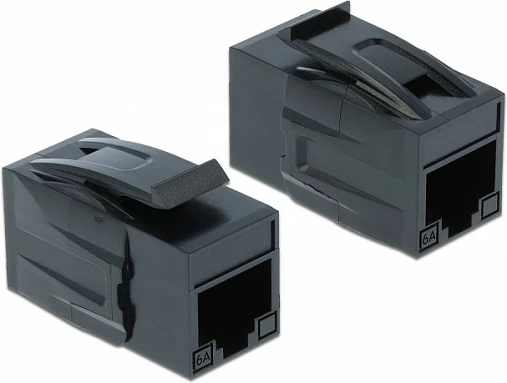 Adapter Keystone DeLOCK 86298, RJ-45 femër-femër, Cat6a, UTP, i zi