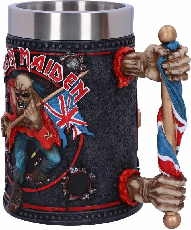 Krigë birre NEMESIS NOW Iron Maiden Eddie The Trooper, resin me insert çelik inox