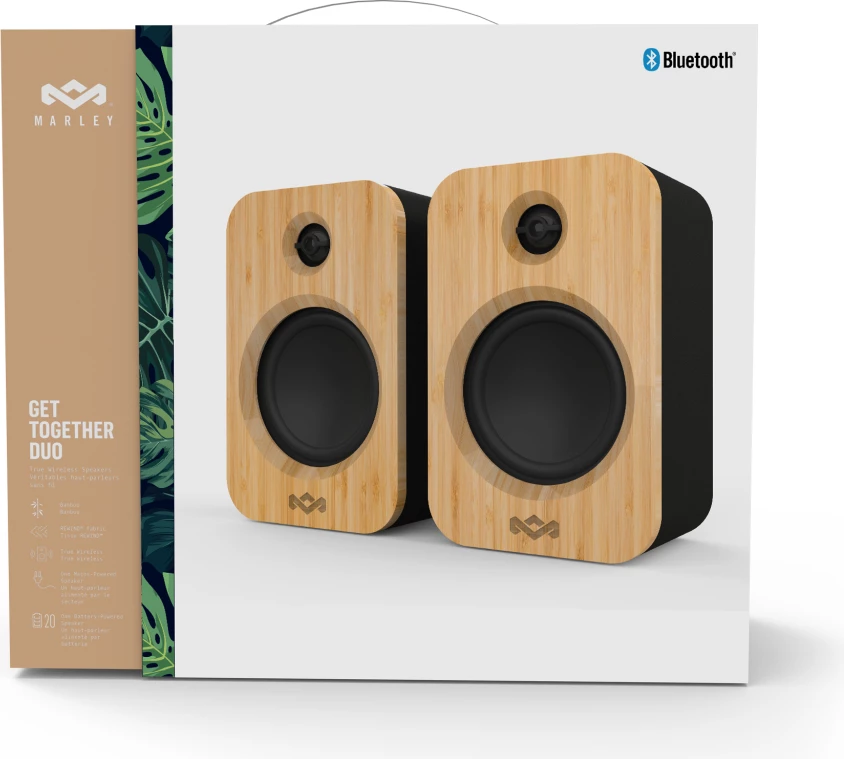 Altoparlantë House of Marley Get Together Duo Bluetooth 5.0, True Wireless, USB-C, 2 copë, Signature Black