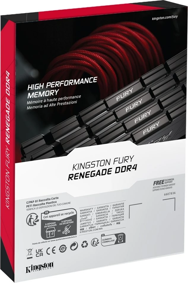 RAM Memorje Kingston FURY Renegade 16GB DDR4 3200MT/s, e zezë