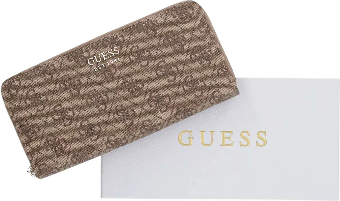 Portofol për femra Guess Brenton SLG Med Zip SWLG96 48146, latte