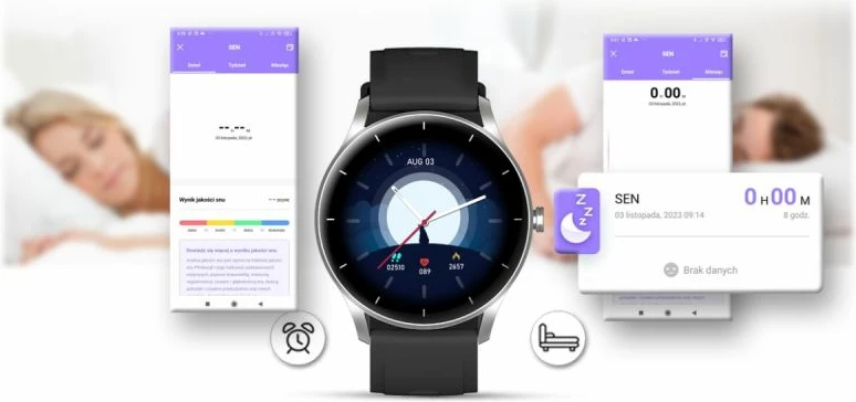 Smartwatch Gravity për femra, zi-e argjendtë