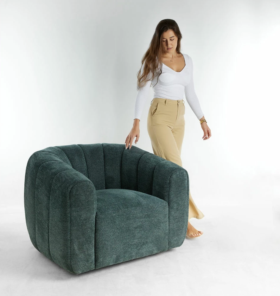 Fotelje rrotulluese Ascot, ngjyrë jeshile ujore, 99x83.5x72.5