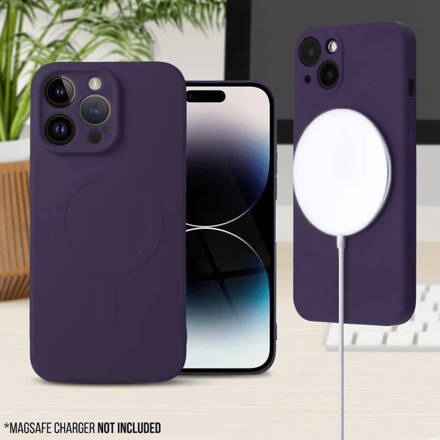 Mbështjellës ONASI 16100 MagSafe për iPhone 14 Pro, silikon mat, vjollcë matte