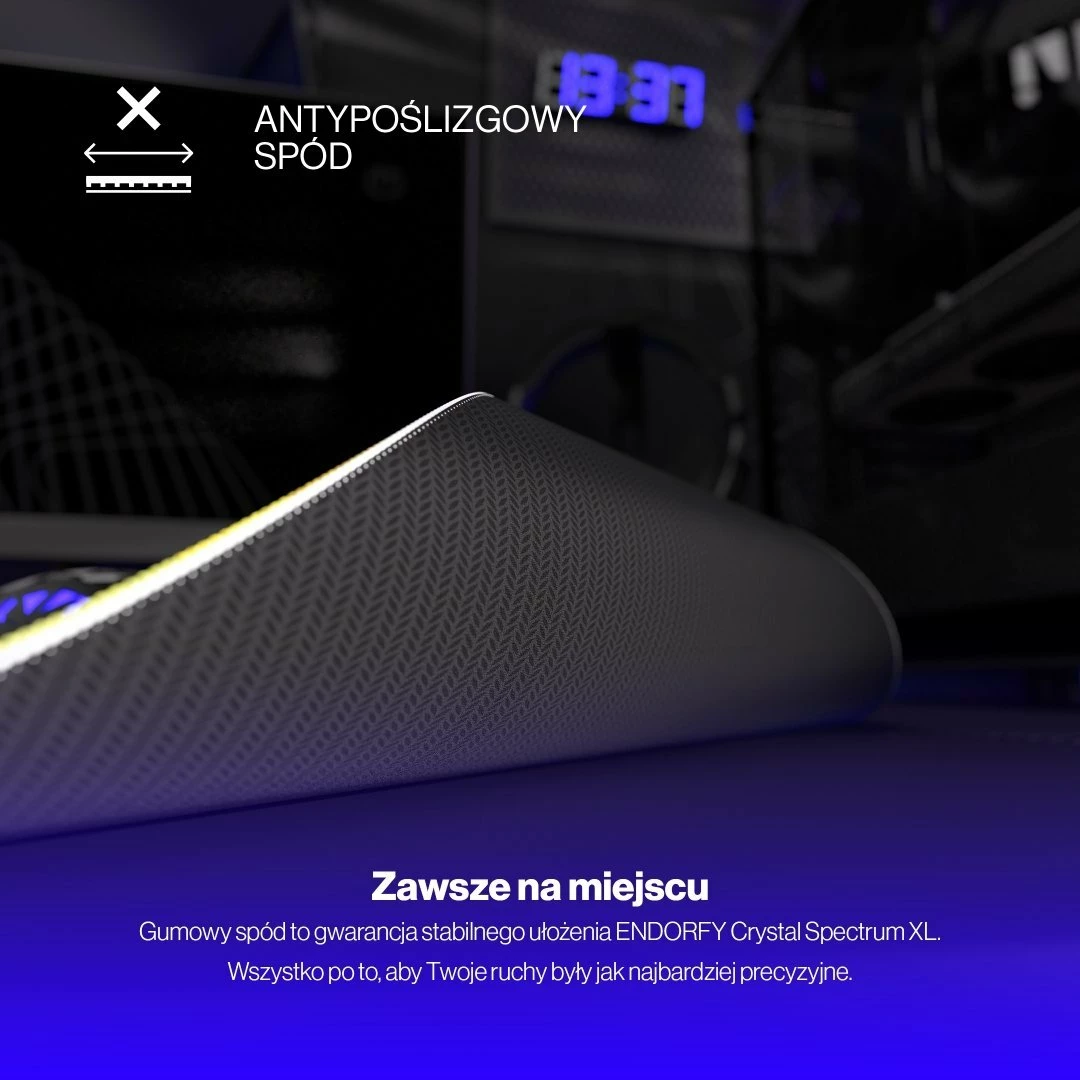 Mauspad Endorfy Crystal Spectrum XL EY6B012 900x400mm pëlhurë anti-rrëshqitëse rezistente ndaj lagështisë, shumëngjyrëshe