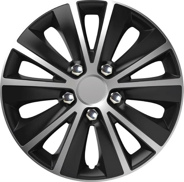 Kapak rrote Versaco Rapid NC 14\" universal, ABS, argjend/e zezë, me bulona kromi
