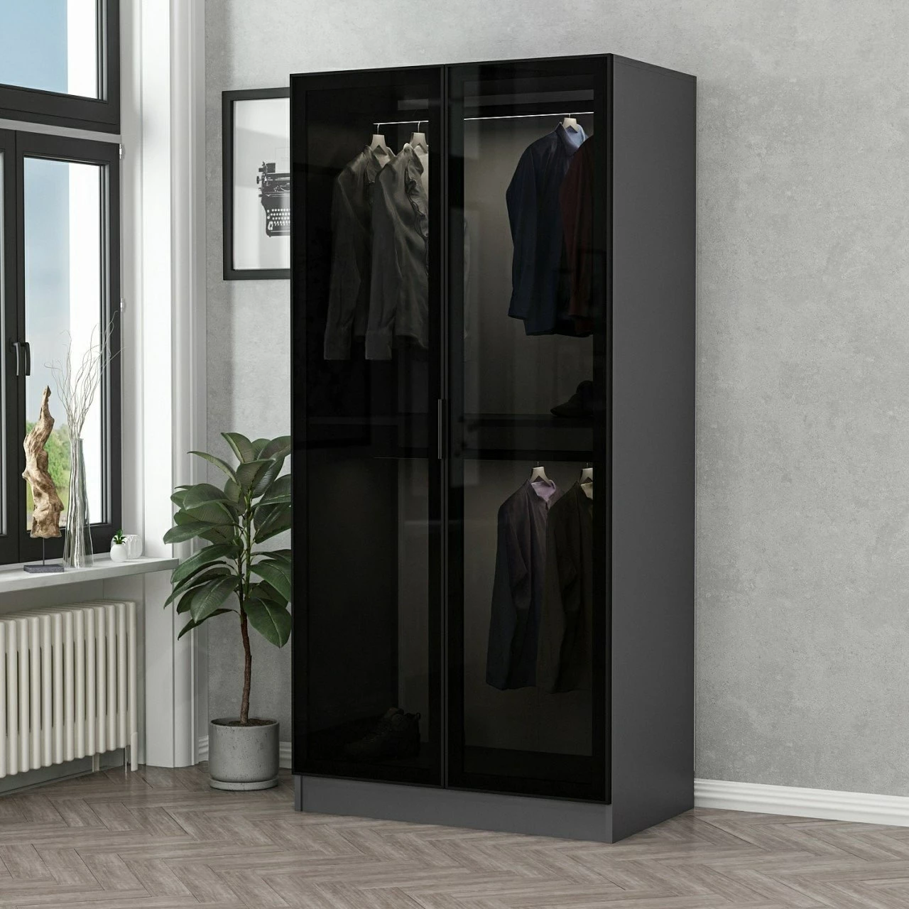 Dollap Hanah Home, xham Kale, anthracite, 190cm