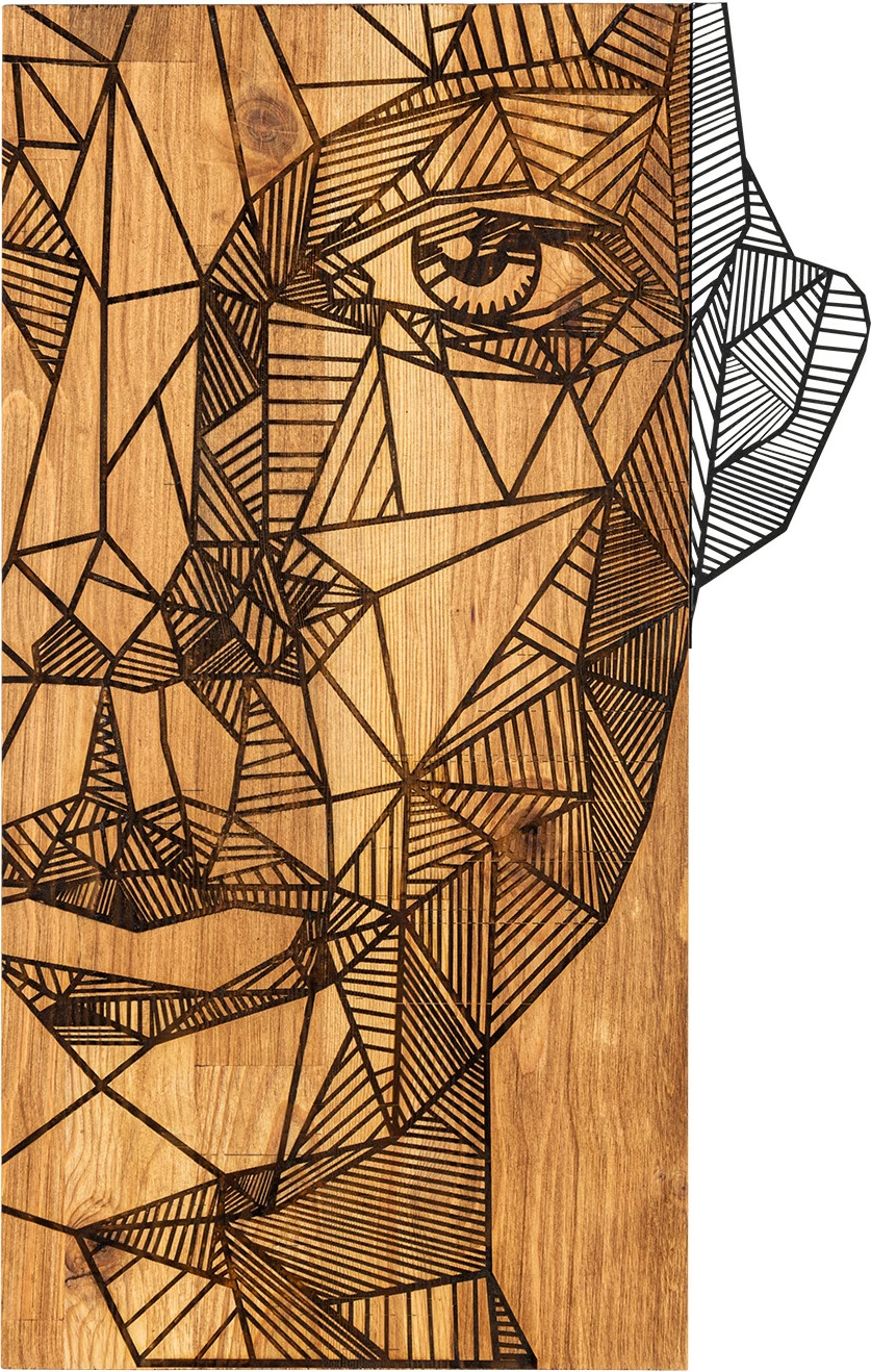 Aksesor dekorativ muri, dru dhe metal, Wallity Nazo, ngjyrë e zezë dhe arre, 37x58cm