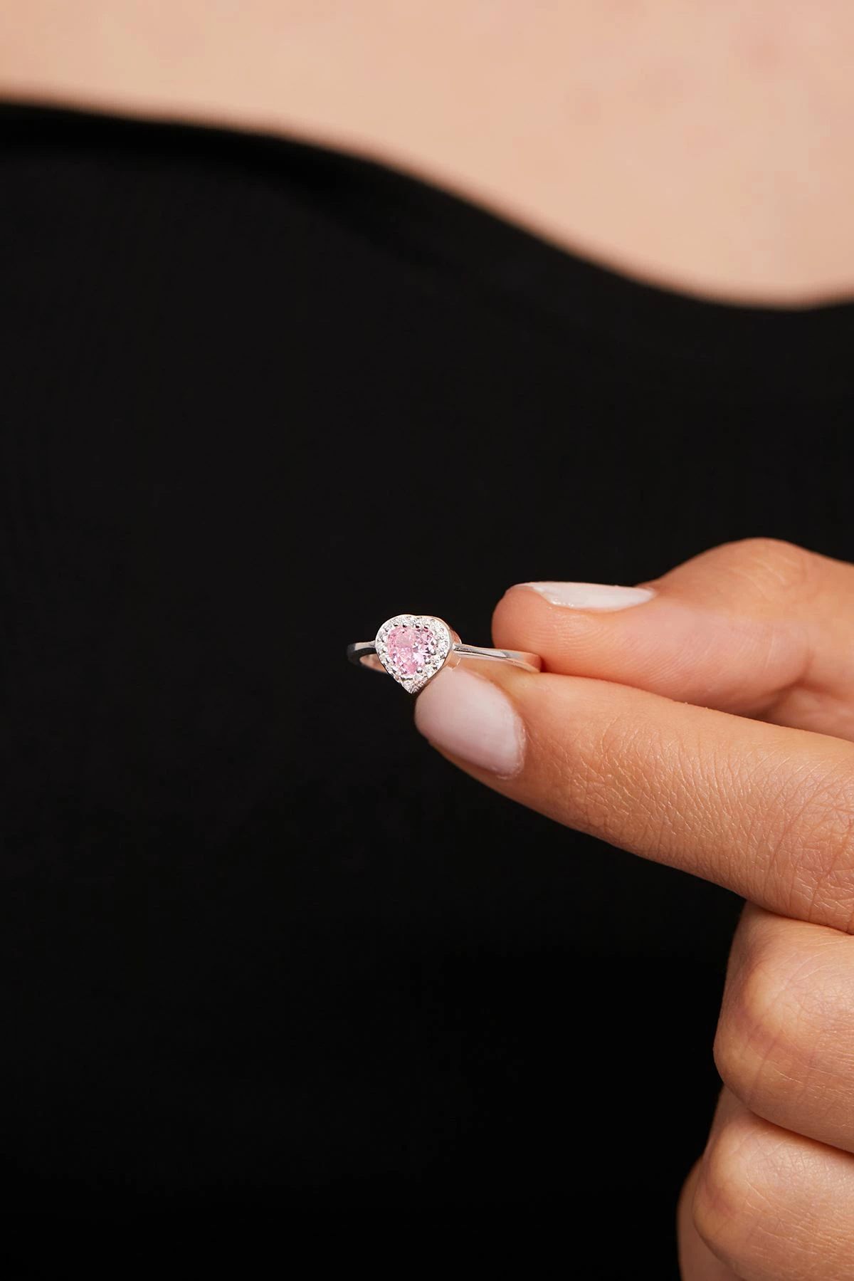 Unazë argjendi, ngjyrë rozë, Elika Silver, ELKAB92277Pembe