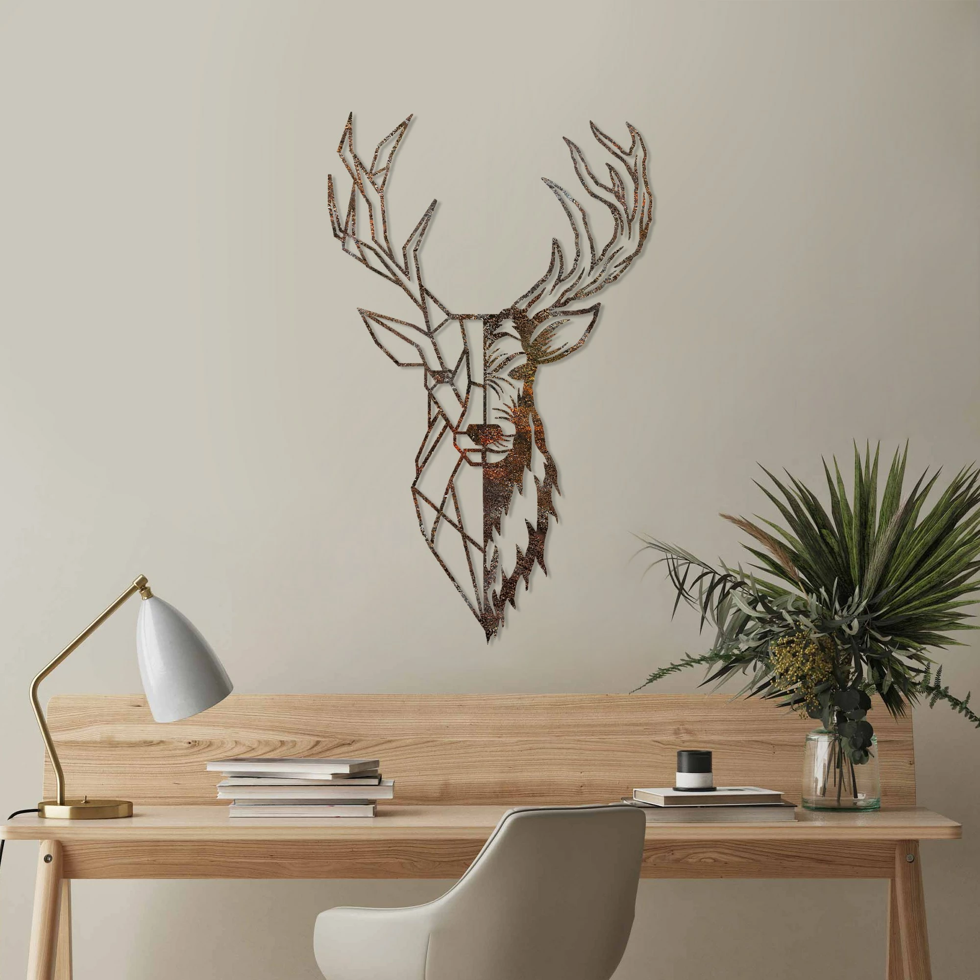 Aksesor dekorativ metalik për mur, kaproll, Wallity, Rusty Deer 3