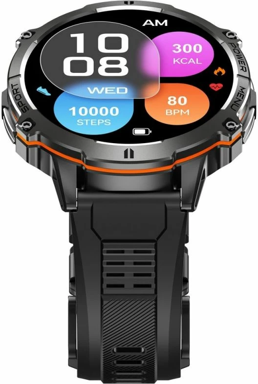 Smartwatch Gravity GT42-1, i zi, set me rrip silikoni dhe byzylyk