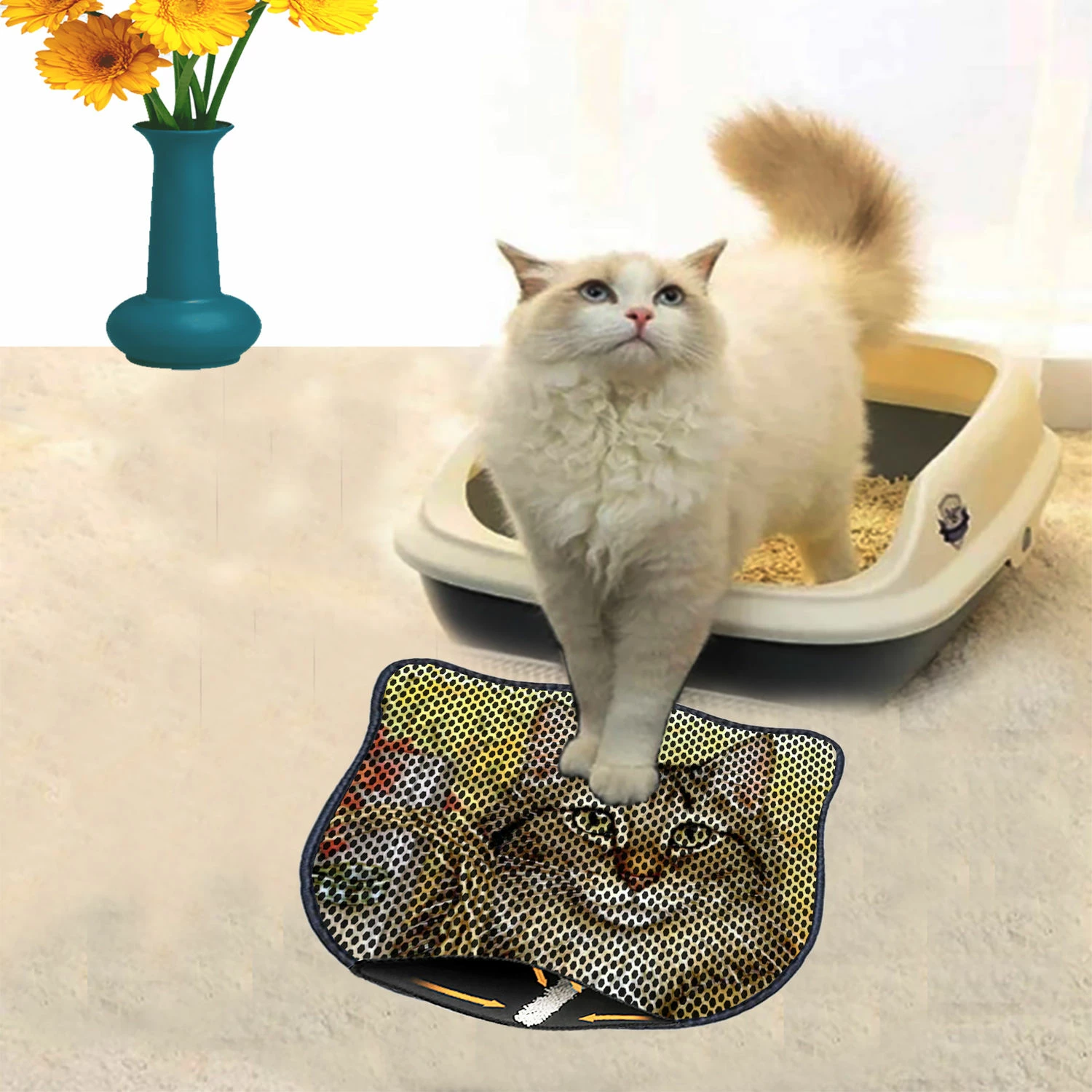 Tapet për rërë të maceve, shumëngjyrësh, Paws & Whiskers, Kdkafa0123, 40x50cm
