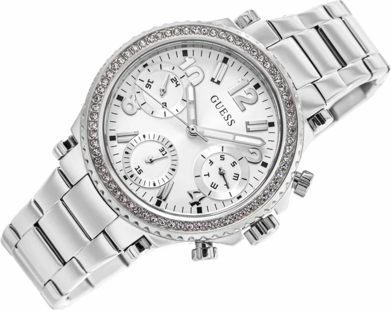 Orë dore Guess për femra, argjend