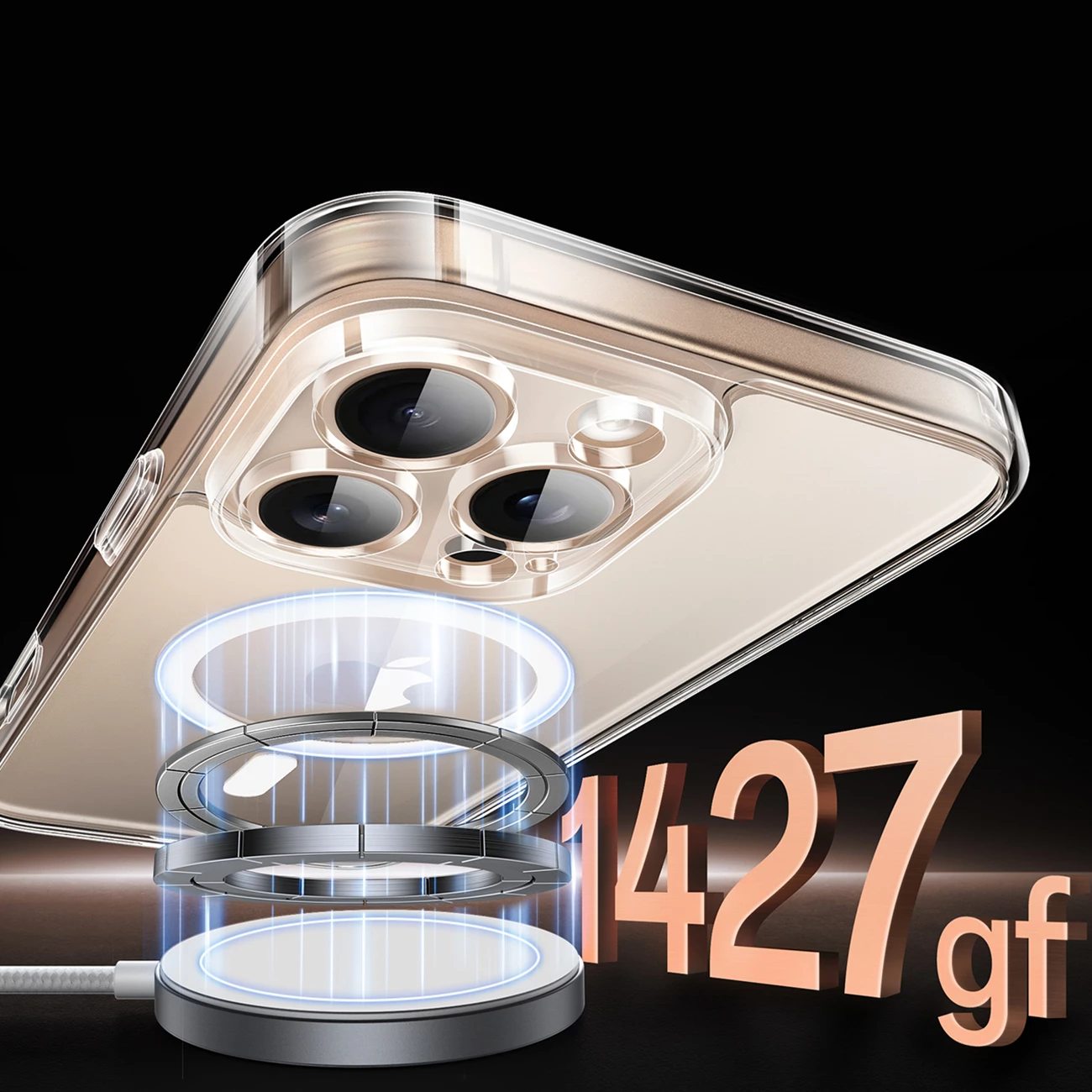 Mbështjellës Ugreen Classy Clear Magnetic për iPhone 16 Pro, MagSafe, Transparent