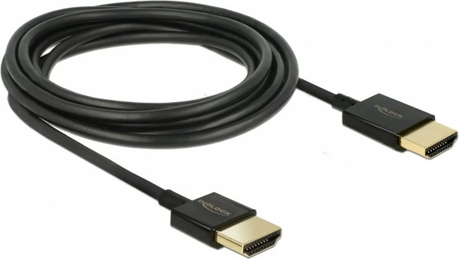 HDMI kabllo DeLOCK 85117, 0.25m, 4K, 3D, e zezë