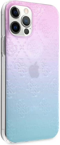 Mbështjellës Guess 4G 3D Pattern për iPhone 12 Pro Max, 6.7", blu/rozë