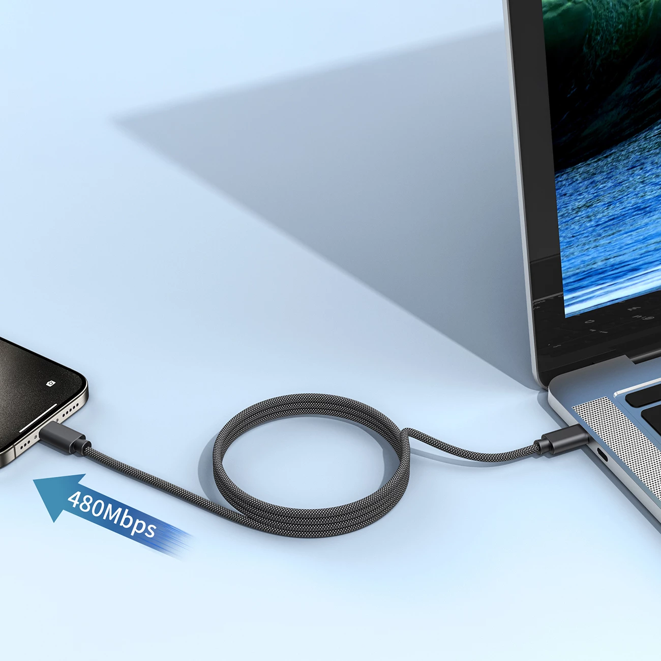 Kabllo magnetike USB-C Choetech XCC-1052, 1.2m, 100W, e zezë