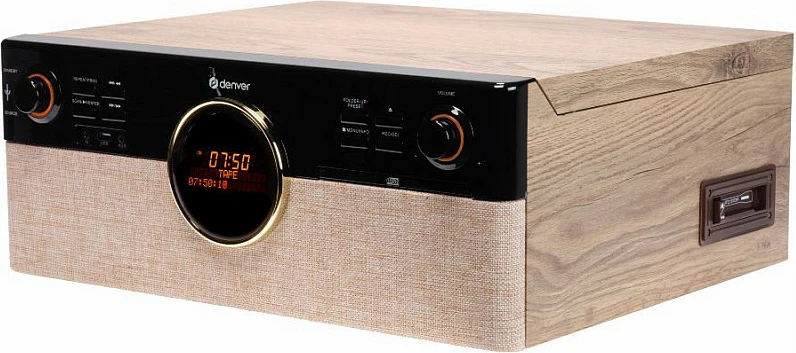 Gramafon Denver MRD-180, CD player, USB, ngjyrë dru