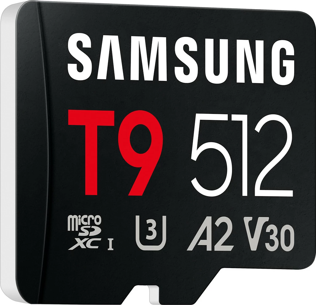 Kartelë memorie microSD Samsung T9 512GB, UHS-I U3 V30 A2, 200/130 MB/s, e zezë