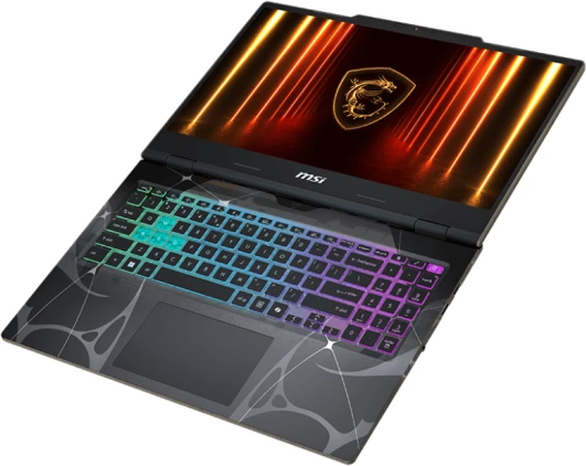 Laptop gaming MSI Cyborg 15, Core 7 240H, 16GB DDR5, 1TB NVMe SSD, RTX 5060 8GB, 15.6\" FHD 144Hz IPS, Wi‑Fi 6E, Windows 11 Home, transparent black