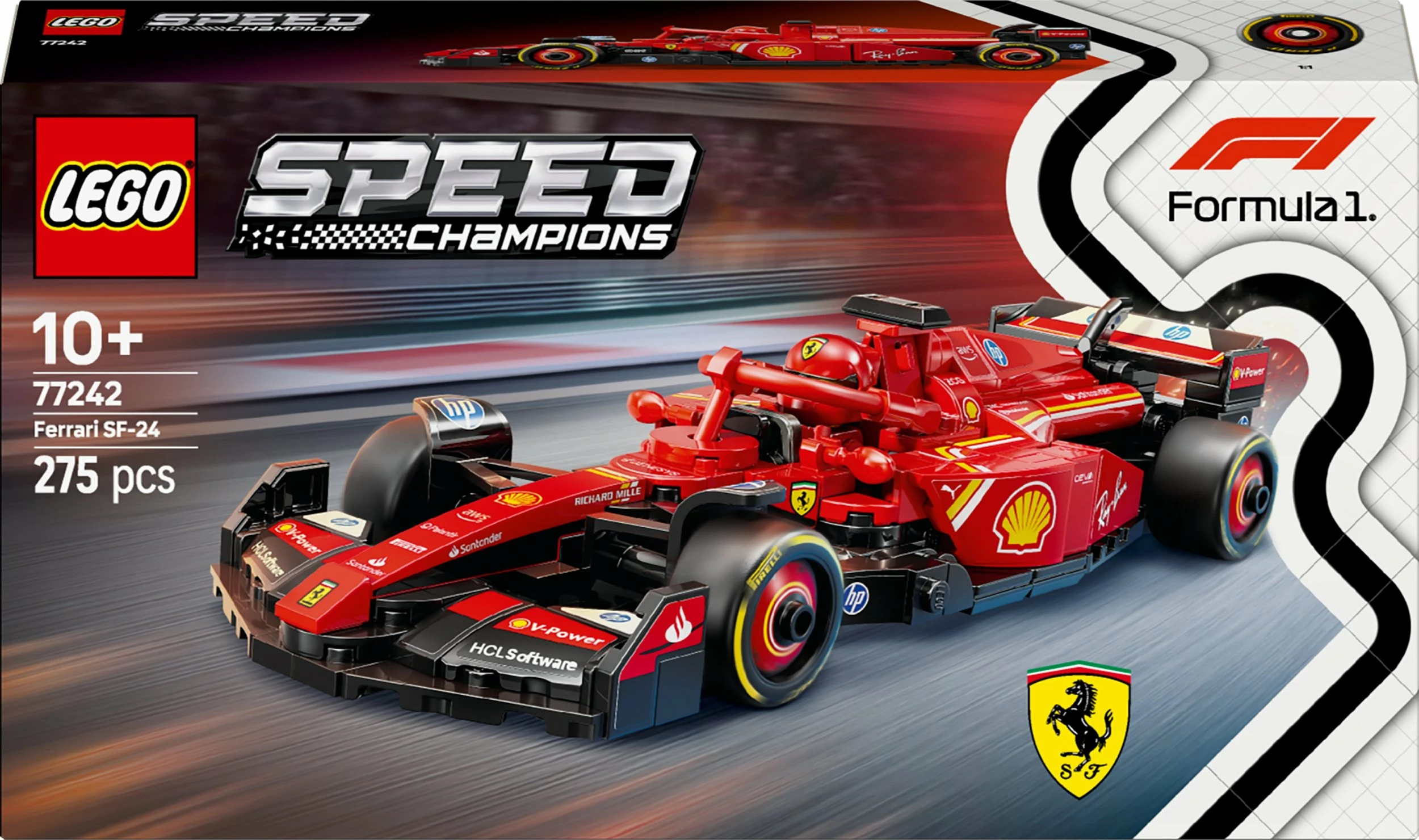 Set LEGO Speed Champions Ferrari SF-24 F1 (77242), 275 copë, e kuqe