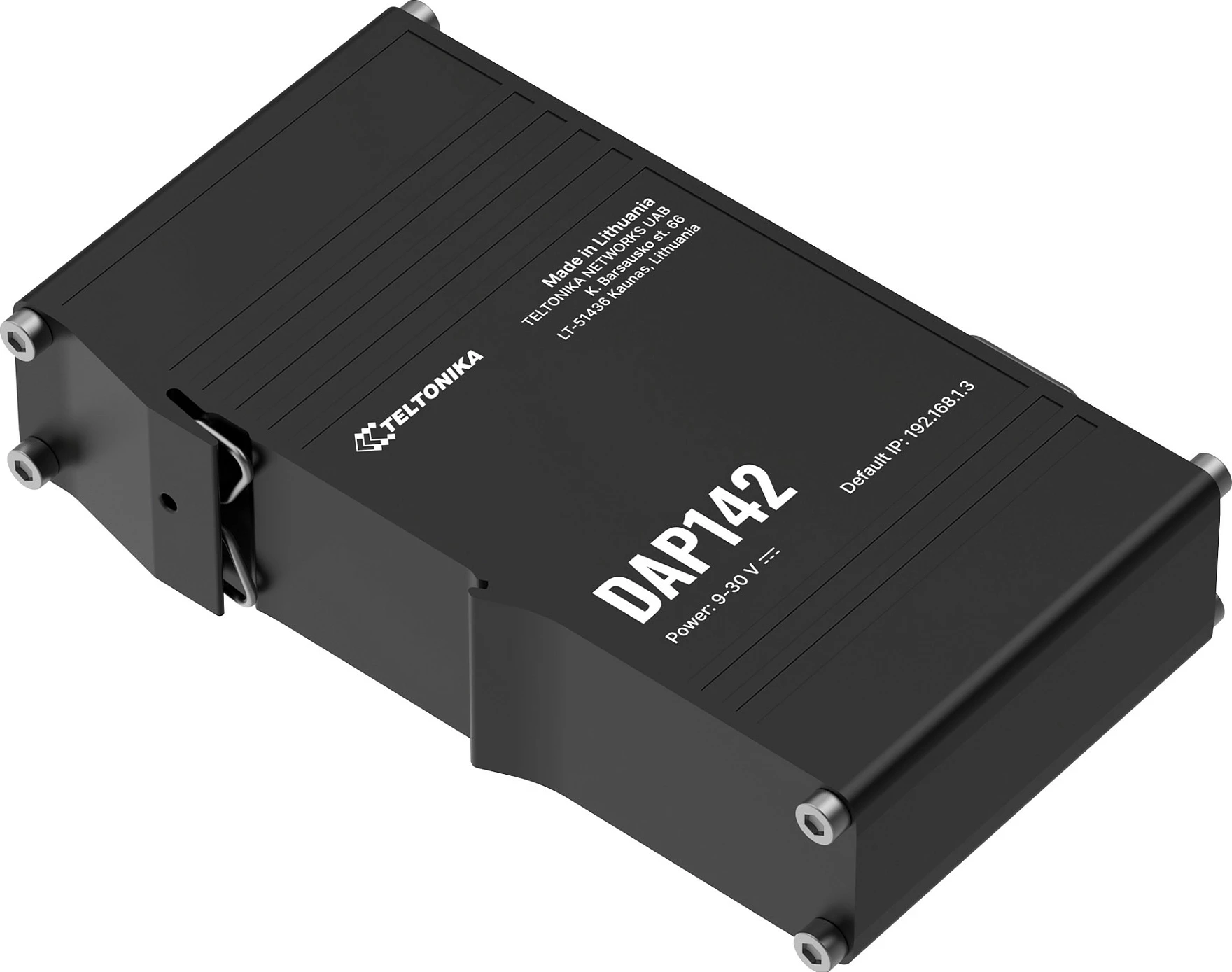 Pikë aksesi Wi‑Fi industrial Teltonika DAP142, 2.4GHz, 300Mbit/s, 2x LAN, PoE pasiv, e zezë