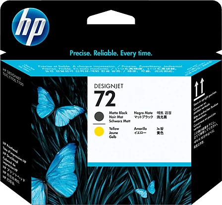 Kokë printimi, HP, C9384A 72, për DesignJet, e zezë mat dhe e verdhë