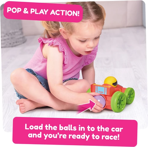 Tomy Toomies Pop &amp; Go Racer – Lodër Makinë Interaktive