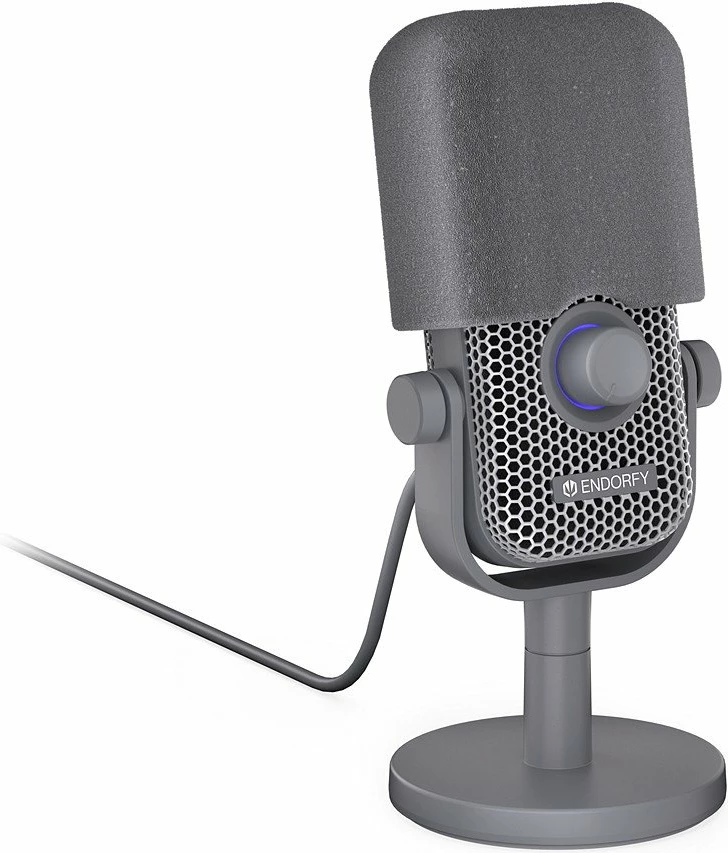 Mikrofon Endorfy Solum Voice S Alt EY1B024, kondensator kardioid, USB-C + 3.5 mm, me stand, gri
